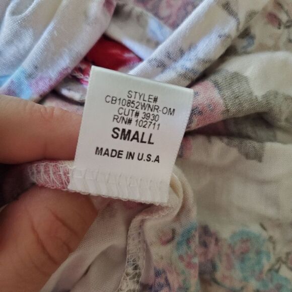 Olivia Moon Floral Blouse Bright Flowey Top, Women's Size Small - Picture 9 of 9